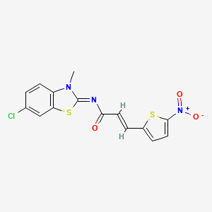 molecular formula C15H10ClN3O3S2 B2788170 (2E,NZ)-N-(6-chloro-3-methylbenzo[d]thiazol-2(3H)-ylidene)-3-(5-nitrothiophen-2-yl)acrylamide CAS No. 476317-85-8