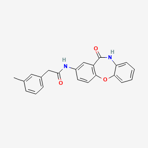molecular formula C22H18N2O3 B2788172 N-(11-oxo-10,11-dihydrodibenzo[b,f][1,4]oxazepin-2-yl)-2-(m-tolyl)acetamide CAS No. 922082-83-5