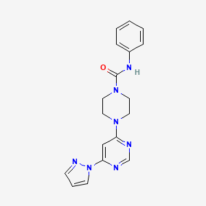 molecular formula C18H19N7O B2788185 4-(6-(1H-pyrazol-1-yl)pyrimidin-4-yl)-N-phenylpiperazine-1-carboxamide CAS No. 1171517-87-5