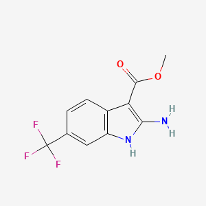 molecular formula C11H9F3N2O2 B2788187 Methyl 2-amino-6-(trifluoromethyl)-1H-indole-3-carboxylate CAS No. 882309-72-0