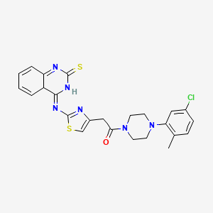 1-[4-(5-Chloro-2-methylphenyl)piperazin-1-yl]-2-{2-[(2-sulfanylidene-1,2-dihydroquinazolin-4-yl)amino]-1,3-thiazol-4-yl}ethan-1-one