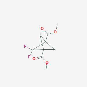 molecular formula C8H8F2O4 B2788197 2,2-Difluoro-3-methoxycarbonylbicyclo[1.1.1]pentane-1-carboxylic acid CAS No. 2381248-03-7