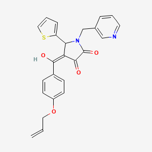 molecular formula C24H20N2O4S B2788198 4-(4-(allyloxy)benzoyl)-3-hydroxy-1-(pyridin-3-ylmethyl)-5-(thiophen-2-yl)-1H-pyrrol-2(5H)-one CAS No. 844652-33-1