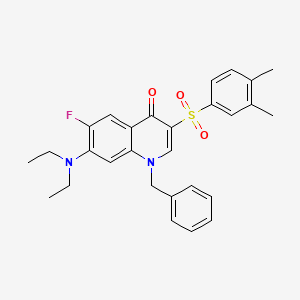 1-benzyl-7-(diethylamino)-3-((3,4-dimethylphenyl)sulfonyl)-6-fluoroquinolin-4(1H)-one