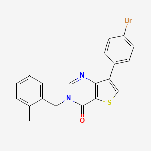 molecular formula C20H15BrN2OS B2788205 7-(4-bromophenyl)-3-(2-methylbenzyl)thieno[3,2-d]pyrimidin-4(3H)-one CAS No. 1206986-27-7