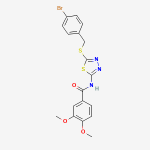 N-(5-((4-bromobenzyl)thio)-1,3,4-thiadiazol-2-yl)-3,4-dimethoxybenzamide