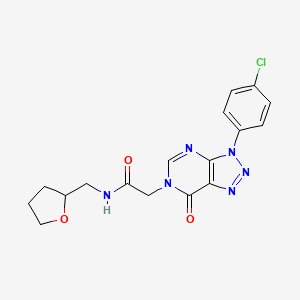 molecular formula C17H17ClN6O3 B2788215 2-(3-(4-chlorophenyl)-7-oxo-3H-[1,2,3]triazolo[4,5-d]pyrimidin-6(7H)-yl)-N-((tetrahydrofuran-2-yl)methyl)acetamide CAS No. 872590-78-8