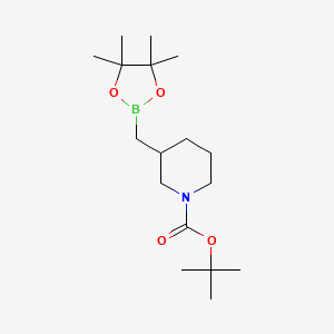 molecular formula C17H32BNO4 B2788218 Tert-butyl 3-((4,4,5,5-tetramethyl-1,3,2-dioxaborolan-2-yl)methyl)piperidine-1-carboxylate CAS No. 2365173-87-9