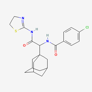 molecular formula C22H26ClN3O2S B2788219 N-[1-(1-adamantyl)-2-(4,5-dihydro-1,3-thiazol-2-ylamino)-2-oxoethyl]-4-chlorobenzamide CAS No. 1042693-01-5