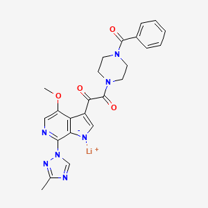 Lithium 3-(2-(4-benzoylpiperazin-1-yl)-2-oxoacetyl)-4-methoxy-7-(3-methyl-1H-1,2,4-triazol-1-yl)pyrrolo[2,3-c]pyridin-1-ide