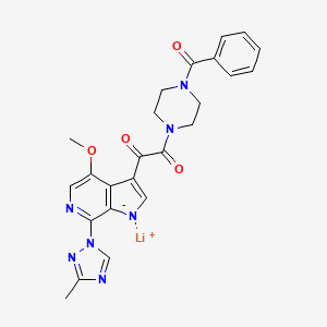 molecular formula C24H23LiN7O4 B2788220 Lithium 3-(2-(4-benzoylpiperazin-1-yl)-2-oxoacetyl)-4-methoxy-7-(3-methyl-1H-1,2,4-triazol-1-yl)pyrrolo[2,3-c]pyridin-1-ide CAS No. 1449413-05-1