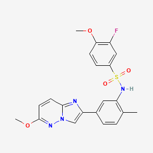 3-fluoro-4-methoxy-N-(5-(6-methoxyimidazo[1,2-b]pyridazin-2-yl)-2-methylphenyl)benzenesulfonamide