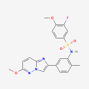 molecular formula C21H19FN4O4S B2788222 3-fluoro-4-methoxy-N-(5-(6-methoxyimidazo[1,2-b]pyridazin-2-yl)-2-methylphenyl)benzenesulfonamide CAS No. 946382-26-9