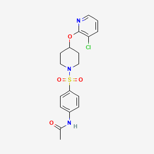 molecular formula C18H20ClN3O4S B2788228 N-(4-((4-((3-chloropyridin-2-yl)oxy)piperidin-1-yl)sulfonyl)phenyl)acetamide CAS No. 1448037-54-4