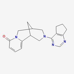 molecular formula C18H20N4O B2788229 11-(6,7-Dihydro-5H-cyclopenta[d]pyrimidin-4-yl)-7,11-diazatricyclo[7.3.1.02,7]trideca-2,4-dien-6-one CAS No. 2322065-24-5