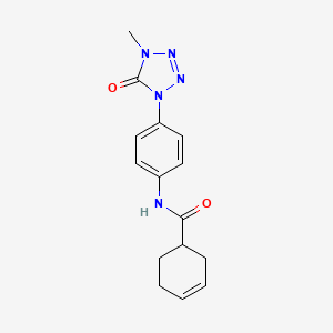 molecular formula C15H17N5O2 B2788231 N-(4-(4-methyl-5-oxo-4,5-dihydro-1H-tetrazol-1-yl)phenyl)cyclohex-3-enecarboxamide CAS No. 1396875-98-1