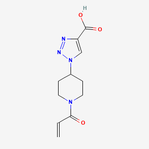 molecular formula C11H14N4O3 B2788236 1-(1-Prop-2-enoylpiperidin-4-yl)triazole-4-carboxylic acid CAS No. 2567503-33-5