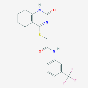 molecular formula C17H16F3N3O2S B2788239 2-[(2-oxo-5,6,7,8-tetrahydro-1H-quinazolin-4-yl)sulfanyl]-N-[3-(trifluoromethyl)phenyl]acetamide CAS No. 1001519-91-0
