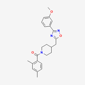 molecular formula C24H27N3O3 B2788242 1-(2,4-Dimethylbenzoyl)-4-{[3-(3-methoxyphenyl)-1,2,4-oxadiazol-5-yl]methyl}piperidine CAS No. 1775506-44-9