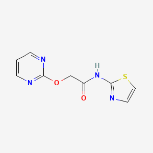 molecular formula C9H8N4O2S B2788253 2-(pyrimidin-2-yloxy)-N-(thiazol-2-yl)acetamide CAS No. 1251686-13-1