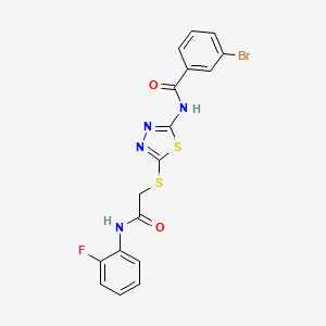 3-bromo-N-(5-((2-((2-fluorophenyl)amino)-2-oxoethyl)thio)-1,3,4-thiadiazol-2-yl)benzamide