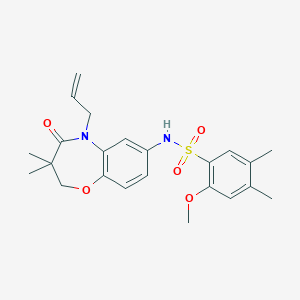 N-(5-allyl-3,3-dimethyl-4-oxo-2,3,4,5-tetrahydrobenzo[b][1,4]oxazepin-7-yl)-2-methoxy-4,5-dimethylbenzenesulfonamide