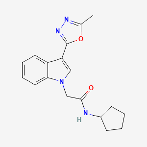 N-cyclopentyl-2-[3-(5-methyl-1,3,4-oxadiazol-2-yl)-1H-indol-1-yl]acetamide