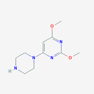 molecular formula C10H16N4O2 B2788268 2,4-Dimethoxy-6-(piperazin-1-yl)pyrimidine CAS No. 38539-75-2