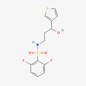 2,6-difluoro-N-(3-hydroxy-3-(thiophen-3-yl)propyl)benzenesulfonamide