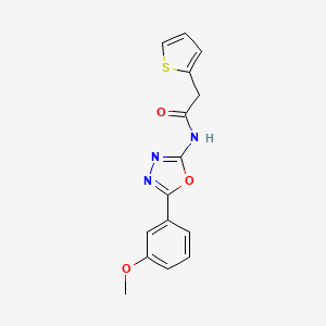 molecular formula C15H13N3O3S B2788276 N-(5-(3-methoxyphenyl)-1,3,4-oxadiazol-2-yl)-2-(thiophen-2-yl)acetamide CAS No. 921560-88-5