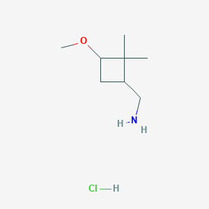 molecular formula C8H18ClNO B2788277 (3-Methoxy-2,2-dimethylcyclobutyl)methanamine;hydrochloride CAS No. 2248370-62-7