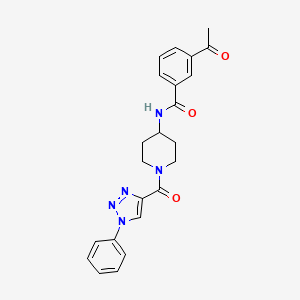 molecular formula C23H23N5O3 B2788286 3-acetyl-N-(1-(1-phenyl-1H-1,2,3-triazole-4-carbonyl)piperidin-4-yl)benzamide CAS No. 1251688-58-0