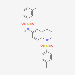 molecular formula C23H24N2O4S2 B2788289 3-methyl-N-(1-tosyl-1,2,3,4-tetrahydroquinolin-6-yl)benzenesulfonamide CAS No. 932503-13-4