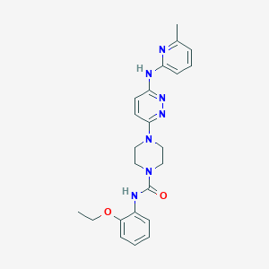 molecular formula C23H27N7O2 B2788292 N-(2-ethoxyphenyl)-4-(6-((6-methylpyridin-2-yl)amino)pyridazin-3-yl)piperazine-1-carboxamide CAS No. 1021248-79-2