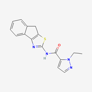 molecular formula C16H14N4OS B2788296 1-ethyl-N-(8H-indeno[1,2-d]thiazol-2-yl)-1H-pyrazole-5-carboxamide CAS No. 1171375-88-4