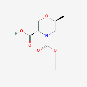 molecular formula C11H19NO5 B2788306 (3S,6S)-6-Methyl-4-[(2-methylpropan-2-yl)oxycarbonyl]morpholine-3-carboxylic acid CAS No. 2165713-04-0