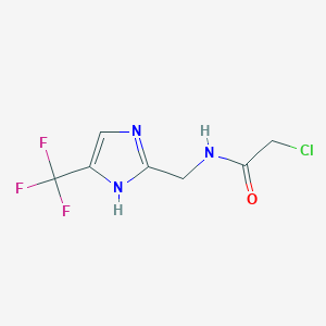 molecular formula C7H7ClF3N3O B2788318 2-Chloro-N-[[5-(trifluoromethyl)-1H-imidazol-2-yl]methyl]acetamide CAS No. 2411254-19-6