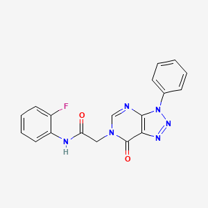 molecular formula C18H13FN6O2 B2788324 N-(2-fluorophenyl)-2-(7-oxo-3-phenyl-3H-[1,2,3]triazolo[4,5-d]pyrimidin-6(7H)-yl)acetamide CAS No. 887215-37-4