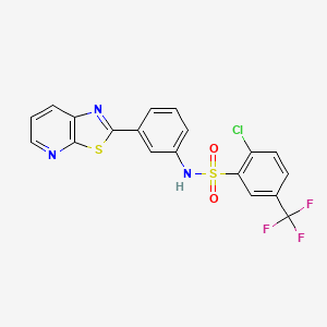 2-chloro-N-(3-(thiazolo[5,4-b]pyridin-2-yl)phenyl)-5-(trifluoromethyl)benzenesulfonamide