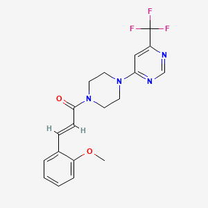 (E)-3-(2-methoxyphenyl)-1-(4-(6-(trifluoromethyl)pyrimidin-4-yl)piperazin-1-yl)prop-2-en-1-one