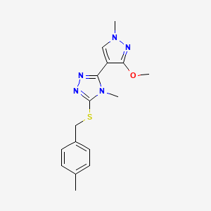 3-(3-methoxy-1-methyl-1H-pyrazol-4-yl)-4-methyl-5-((4-methylbenzyl)thio)-4H-1,2,4-triazole