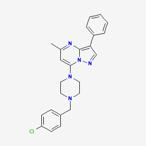 molecular formula C24H24ClN5 B2788344 7-(4-(4-Chlorobenzyl)piperazin-1-yl)-5-methyl-3-phenylpyrazolo[1,5-a]pyrimidine CAS No. 850190-99-7
