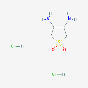 molecular formula C4H12Cl2N2O2S B2788349 Tetrahydrothiophene-3,4-diamine 1,1-dioxide dihydrochloride CAS No. 70519-79-8