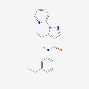 molecular formula C20H22N4O B278835 5-ethyl-N-(3-isopropylphenyl)-1-(2-pyridinyl)-1H-pyrazole-4-carboxamide 