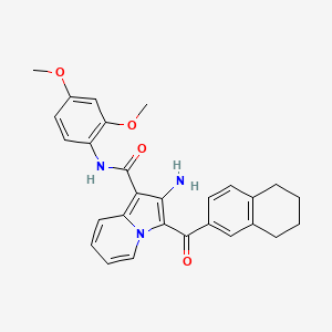 2-amino-N-(2,4-dimethoxyphenyl)-3-(5,6,7,8-tetrahydronaphthalene-2-carbonyl)indolizine-1-carboxamide