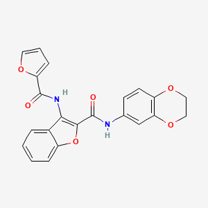 N-(2,3-dihydrobenzo[b][1,4]dioxin-6-yl)-3-(furan-2-carboxamido)benzofuran-2-carboxamide