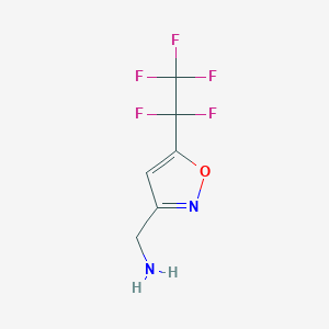 molecular formula C6H5F5N2O B2788366 [5-(Pentafluoroethyl)-1,2-oxazol-3-yl]methanamine CAS No. 2193059-32-2