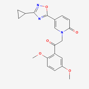 molecular formula C20H19N3O5 B2788382 5-(3-cyclopropyl-1,2,4-oxadiazol-5-yl)-1-(2-(2,5-dimethoxyphenyl)-2-oxoethyl)pyridin-2(1H)-one CAS No. 1396636-31-9