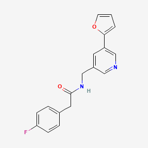 2-(4-fluorophenyl)-N-((5-(furan-2-yl)pyridin-3-yl)methyl)acetamide