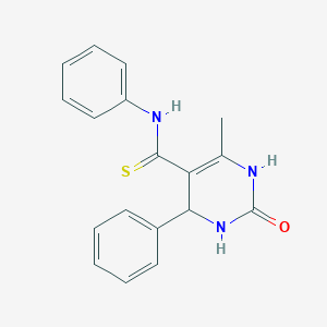 molecular formula C18H17N3OS B2788394 6-methyl-2-oxo-N,4-diphenyl-1,2,3,4-tetrahydropyrimidine-5-carbothioamide CAS No. 879935-00-9